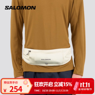 萨洛蒙 男女款 户外运动休闲日常跑步轻量透气腰包 PULSE SLING BELT 岩石灰 C27110 均码