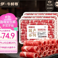 大伊&amp;牛鲜尊 山东黄牛牛肉卷净重3斤 肥牛卷火锅健身国产牛肉