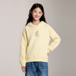笛莎 童装女童洋气抓绒卫衣儿童冬季新款大童女孩小学生时髦卫衣