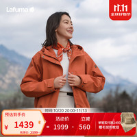 乐飞叶 户外连帽宽松冲锋衣女 防风防水通勤登山夹克外套LFJA6CS62 砂岩红PO 40 170/88A