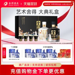 舍得 艺术舍得 大典 艺术礼盒 白酒套装  500ml*2瓶 双支装 浓香型 52%vol