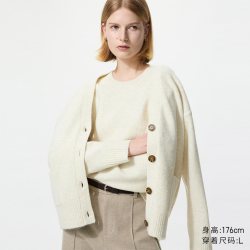 souffle yarn舒芙蕾圆领针织衫优衣库女装毛衣毛衫485310