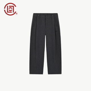 CLOT TEE by CLOT休闲裤男2026新款秋季双褶老钱风通勤宽松阔腿长裤子 深灰 S