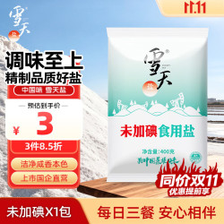 雪天 未加碘食用盐400g 精制盐 无碘食盐