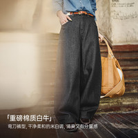 马登 美式复古阔腿牛仔裤 黑色 M码