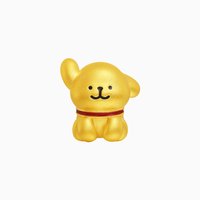 移动端：潮宏基 线条小狗足金挂坠串珠黄金吊坠硬金生日送礼正版联名手链