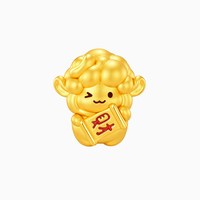 潮宏基 生肖羊咩咩萌趣福财黄金吊坠串珠足金5硬金D鎏彩转运珠送礼