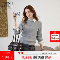 TEENIE WEENIE 小熊冬装简约羊毛毛衣女 灰色