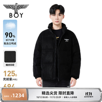 BOY LONDON 高级男女款印花保暖羽绒服外套90绒N28028 黑色 XS