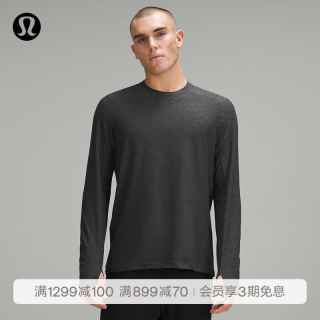 lululemon Surge Warm 男士圆领运动衫 杂色石墨灰/黑 S