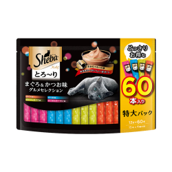 希宝 进口猫零食成猫猫条吞拿鱼+海陆+三文鱼+扇贝12g*60