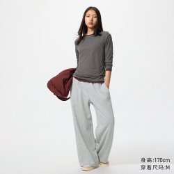 运动宽腿裤优衣库女装男装/阔腿裤裤子483282 487617