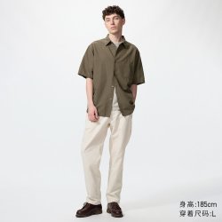 麻混纺休闲裤优衣库男装裤子棉麻透气舒适可调节482920