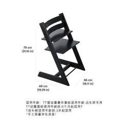 Stokke成长椅Tripp Trapp两件套TT多功能宝宝儿童餐椅 风暴灰