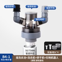 移动端：潜水艇 洗衣机下水三通接头 防臭地漏