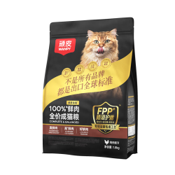 顽皮 小金盾猫粮100%鲜肉成猫1.8kg 鸡肉