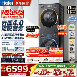 海尔 云溪4.0系列 XQG110-BLE78E+GA110-S78EU1 热泵洗烘套装