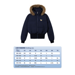 PSO Brand女装毛领正肩羽绒服冬季美式收腰保暖厚款外套
