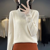 秋冬新款纯羊毛针织打底衫女堆堆高领100%羊毛衫内搭毛衣外穿