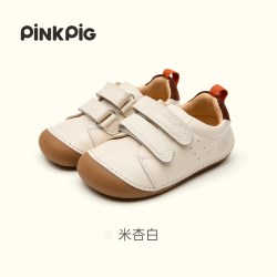 PINKPIG宝宝真皮童鞋软底宽楦赤足鞋秋冬男女宝宝学步鞋包头防踢