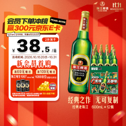 珠江啤酒 经典老珠江啤酒 600ml*12瓶