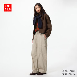 优衣库 休闲长裤/常规款女装男装/休闲裤裤子486982 31 米色 M