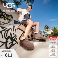 UGG 秋季女士蝴蝶结厚底翻折鞋领懒人毛毛鞋1174570CRBO|驯鹿色38