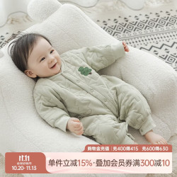乖奇熊 婴幼儿夹棉连体衣秋冬季保暖棉服宝宝加厚抗菌哈衣爬服