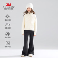 MUCMUKN 木可3M新雪丽棉拼接针织棉服外套男女童冬新款 黑色 110 cm