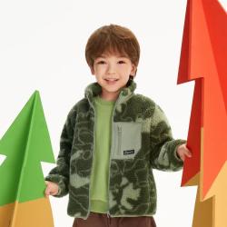 巴拉巴拉 儿童外套持久抗静电摇粒绒男童女童冬季款加绒加厚舒适保暖外套
