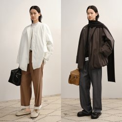 LESS 冬简约休闲松弛廓形抽绳下摆假两件宽松棉衣外套女2PAB15660