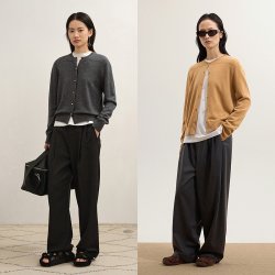 LESS 开襟针织衫女通勤纯色修身休闲简约山羊绒毛衫上衣2P0315340