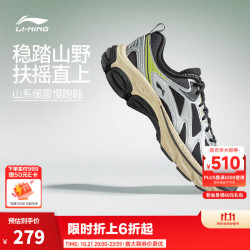 李宁 肖战同款 扶摇boom v2 |跑步鞋男减震回弹舒适复古运动休闲老爹鞋 银色/黑色-6 42