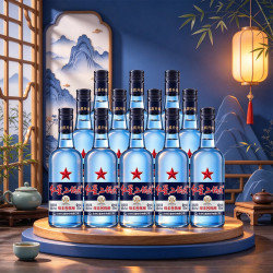 红星 二锅头酒 绵柔8纯粮 蓝瓶 43%vol 清香型白酒 500ml