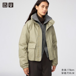 优衣库 高性能复合短茄克女装男装合作款外套夹克487882 32 深米色 M