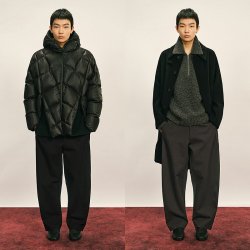 速写 男装冬季新款针织休闲裤抽绳弯刀裤松弛优雅时尚街头男士裤子