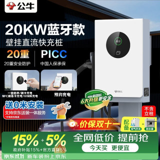 公牛 新能源汽车壁挂快充直流充电桩适配于蔚来红旗五菱吉利理想i9 立方云 20KW蓝牙款0米安装