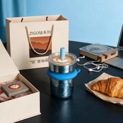 Zigo 纯钛双层一体成型便携保温咖啡杯