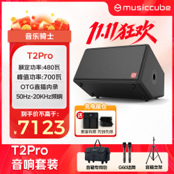 音乐骑士 T2 Pro+G-60+支架 户外直播路演便携式大功率音响麦克风套装