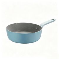 炊大皇 麦饭石色不粘平底小奶锅 24cm