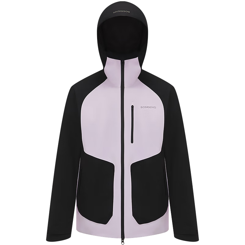 波司登（BOSIDENG）25新【叠变】鹅绒机能冲锋衣羽绒服男女同款三合一外套B250331360 黑色/砾石紫 M 165/88A 体重约110-120斤