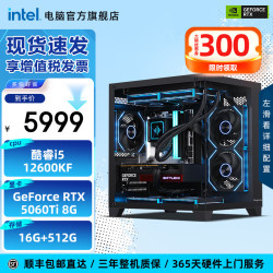 英特尔 14代酷睿i5 游戏台式电脑主机+RTX4060  Core i5-14600KF RTX 5060