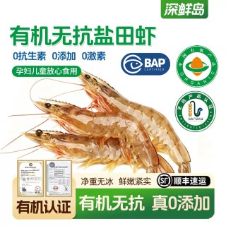 深鲜岛 盐田虾有机无抗鲜活速冻3000g 12-15cm