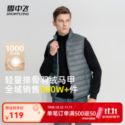 雪中飞 8K65 艾草灰 L/175/96A 男士羽绒马甲