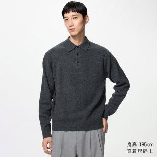 移动端：souffle yarn舒芙蕾针织polo衫优衣库男装女装舒芙蕾毛衣487939