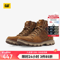 卡特彼勒 防水牛皮工装靴 棕色 41码