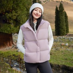 拓路者 秋冬立领鸭绒羽绒服马甲女款防风纯色户外保暖内搭无袖外套