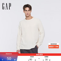 Gap LOGO华夫格长袖T恤 米色 XS