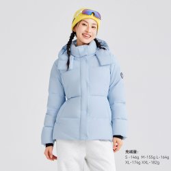 拓路者 90绒冬季羽绒服女可拆卸脸帽收腰显瘦保暖外套