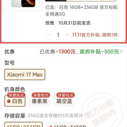 小米 17MIX16+256